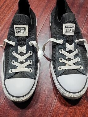 Converse Chuck Taylor Shoreline Knit Slip On Womens 9 Black White Sneakers